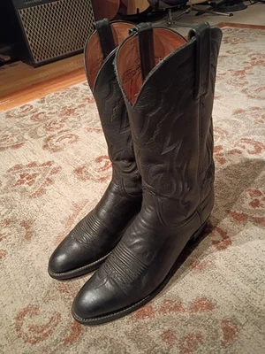 BOTAS VAQUERAS LUCCHESE 2000 CUERO DE VACA NEGRO PUNTA REDONDA #T3094R4 PARA HOMBRE 10,5B Foto 1 de 4