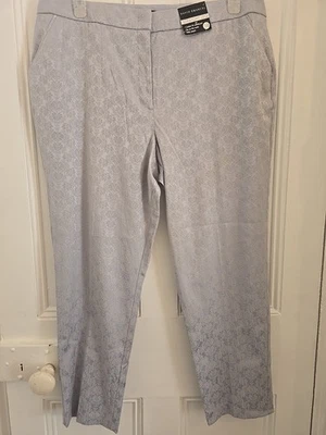 David Emanuel Blue Trousers Jacquard material size UK 18 - Image 1 of 4