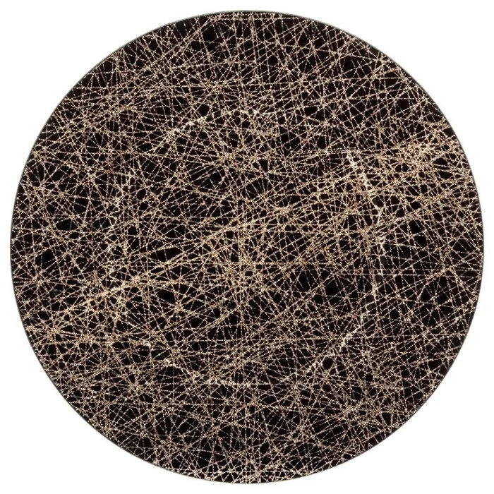 Assiette de Présentation "Lignes" 33cm Noir & Or - Photo 1/1