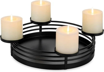 Adventskranz Modern Schale Metall: Adventsschale Gestell Rund Matt Schwarz - Bild 1 von 4
