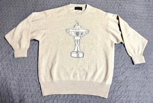 J McInerney Scotland Cashmere Golf Sweater Cream V Neck Pullover-Trophy-Large - Bild 1 von 7