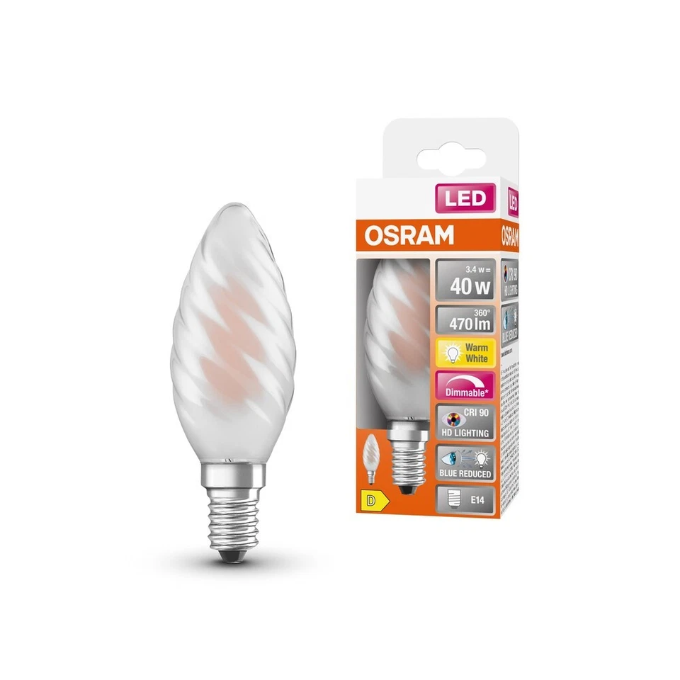 Żarówka LED E14 BW35 3 4W 40W 470lm 2700K Ciepła 300 CRI90 Filament OSRAM SUPE