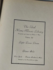 The Ideal Home Music Library Volume VIII Canzoni dalle Opere 1913 Scribner - Foto 1 di 10