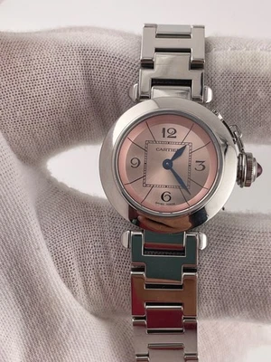 Cartier Ladies Pink Miss Pasha 27 mm W3140008 Box, Authentication Card, Service - Image 1 of 4