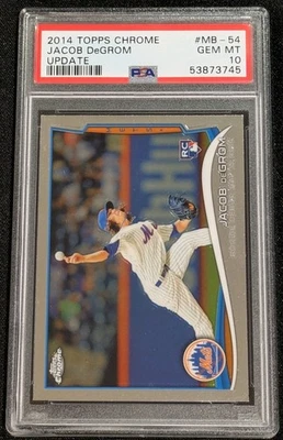 2014 Topps Chrome Update Jacob DeGrom RC Rookie PSA 10 GEM MINT 54 Mets Rangers - Image 1 of 4
