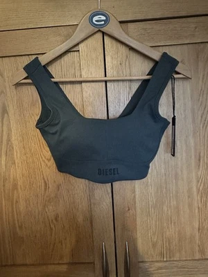 Diesel Green Gym Sports Bra Size XS Removable Paddding, RRP £24.99 - Image 1 of 4