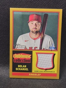 2025 Topps Heritage Nolan Schanuel Gold Clubhouse Collection Relic /99 - Angels - Bild 1 von 4
