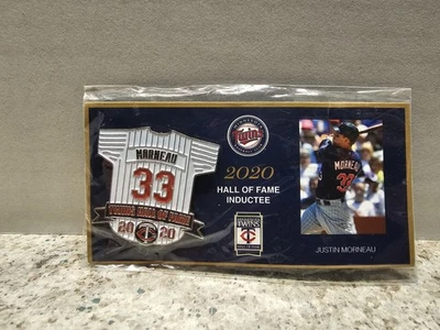 Justin Morneau Minnesota Twins MLB 2020 SGA Twins HOF Inductee Pin/Button NIP  - Image 1 of 4
