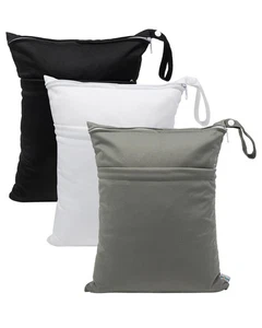 3 Pack Waterproof Wet Dry Bags with 2 Pockets - Picture 1 of 5
