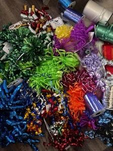 Ribbon Multi Color Curly Bows-Gift Wrapping-NEW Lot - Picture 1 of 6