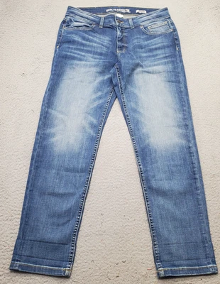 Harley-Davidson Boyfriend Jeans Womens 30 Blue Denim Stretch Whiskered Straight - Image 1 of 4