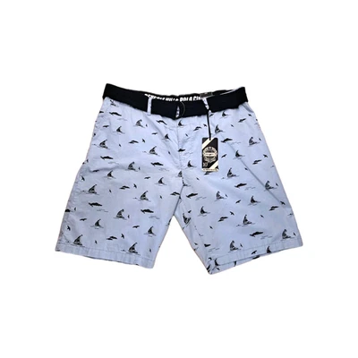 Pantalones cortos de velero náutico Beverly Hills Polo Club para hombre talla 38 azul claro con cinturón Foto 1 de 4