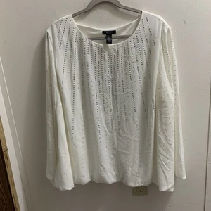 Alfani Woman Blouse Ivory Lined New Without Tag 3XL Pit To Pit 27” Length 27.5”  - Picture 1 of 3