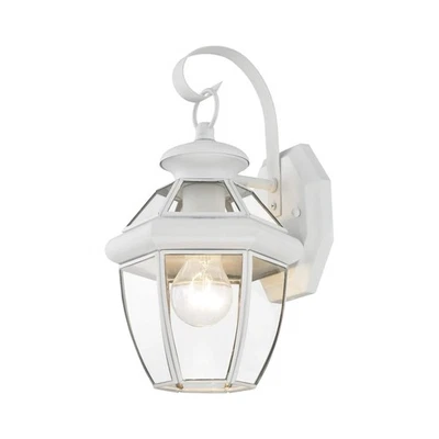 Livex Lighting 2051-03 Monterey 1 Light Outdoor White Finish Solid Brass Wall - Image 1 of 4