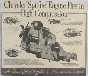 Vintage 1949 CHRYSLER Spitfire Engine Car Newspaper Print Ad - Picture 1 of 4