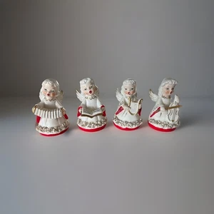 "Juego/4 Estatuillas de Ángel Musicales de Navidad de Japón de Colección 3,75"" ¡COMO NUEVAS! - Imagen 1 de 6