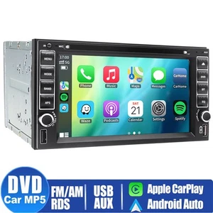 Car AM Radio Stereo CD DVD Player 2DIN Head Unit w Android /Apple CarPlay NAVI - Picture 1 of 12