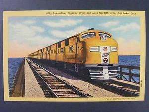 Tarjeta postal de lino Chicago North Western Line Streamliner 400 Train Curt Teich 1939 - Imagen 1 de 2