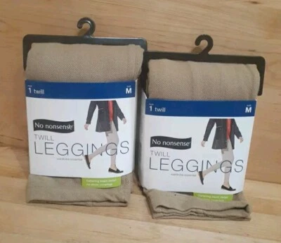 2 PARES: Leggings NO TONSENSE CLASSIC Algodón Spandex Poliéster Tostado Sarga Talla: MEDIANA Foto 1 de 3