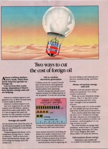 1986 US Energy Awareness Print Ad Cut The Cost  Of Foreign Oil - Coal & Nuclear - Picture 1 of 1
