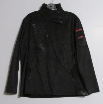 Chaqueta para mujer Jamie Sadock imitación gamuza 1/4 cremallera negra talla mediana Foto 1 de 4