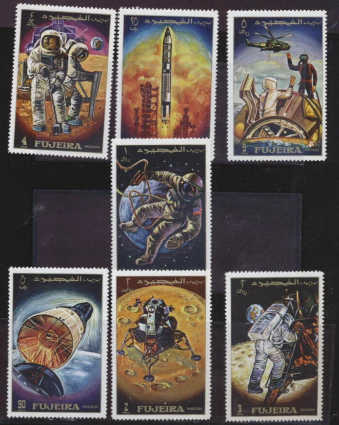 Fujeira SPACE Stamp Set Honors Apollo 12 Cplt Set of 7 Mint Never Hinged Stamps - Image 1 of 1