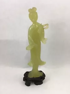Guanyin Figur handgeschnitzt geschnitzter Stein Vintage 8,25" Statue chinesisch Kwan Yin - Bild 1 von 11