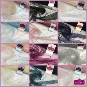 Beaded Pearl Tulle Net Dress Wedding bridal Décor Fabric M1534 Mtex - Picture 1 of 127