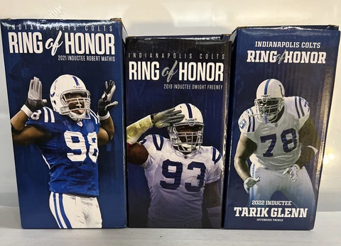2021 Indianapolis Colts Ring of Honor Mathis Glenn Dwight Freeney Bobblehead Lot Cover