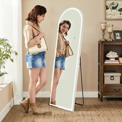 Espejo Arqueado Largo Completo, Espejo Dormitorio con Iluminación LED de 3 Colores Foto 1 de 4