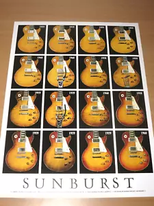 Póster De Guitarras Gibson Les Paul Standards 1958-60 Nuevos En Perfecto Estado - Imagen 1 de 5