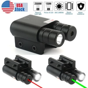 Green/Red Laser Dot Sight Tactical LED Gun Flashlight 20mm Picatinny Rail Mount - Picture 1 of 17