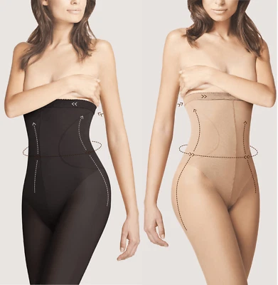 Fiore High Waist Bikini Quality Slimming Hourglass Shaping Tights 20 40 Denier