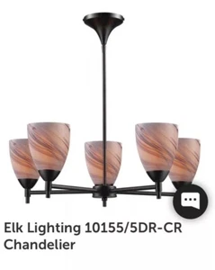 Elk 10155/5DR-CR New Open Box Hand Blown Glass.  - Picture 1 of 1