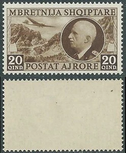 1939 ALBANIA POSTA AEREA EFFIGIE 20 Q MNH ** - E168 - Picture 1 of 1