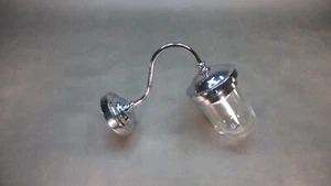Massiv Messing Hoflampe 1500 gr. Verchromt Terrassenlampe Glaskolben Wandlampe - Bild 1 von 13