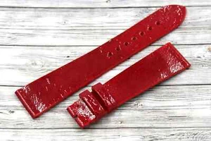Watch Band Leather Genuine Rosso Effetto Marmo 20/16mm Hand Made Made Italy New - Picture 1 of 4