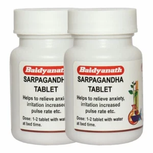 2 Packs Baidyanath Ayurvedic Sarpagandha 50 Tablets For High Blood Pressure - Picture 1 of 5