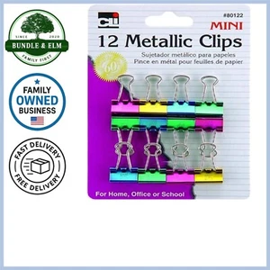 Ordner Clips Metallic Verschiedene Farben Mini 12er Pack Organizer Datei Stabil - Bild 1 von 2