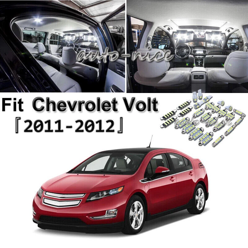 Kit de paquete de 11 bombillas blancas brillantes para Chevrolet Volt 2011-2016 luces interiores LED Foto 1 de 4