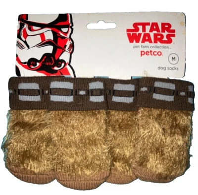 PETCO Star Wars домашних животных поклонников, Чубакка новый M собаки носки, 4, меховой коричневый, средний, 2Avail - Изображение 1 из 4