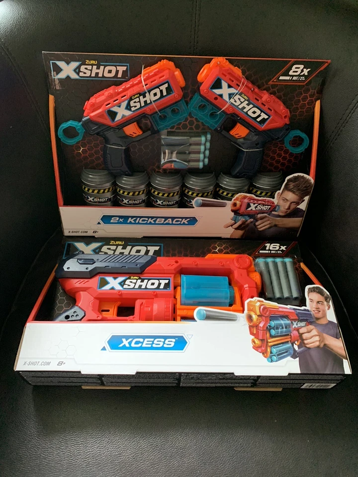Pistola de espuma Zuru X-Shot paquete 2x contragolpes y Xcess cada uno viene con dardos NUEVO Foto 1 de 1