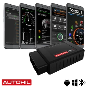 Autohil OBD2 Bluetooth Scan Tool Car OBD Scanner ELM327 OBD2 for Android - Picture 1 of 10
