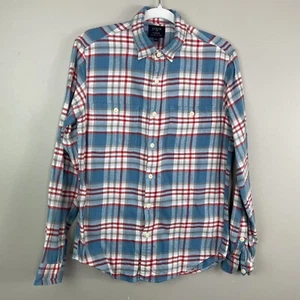 J. Crew kariertes Flanell Baumwollhemd Herren Small rot weiß blau #D4 - Bild 1 von 6