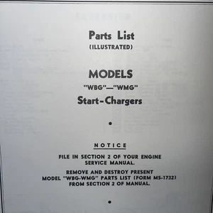 Lista de piezas ilustradas Briggs Stratton de colección modelos WBG-WMG - Imagen 1 de 2