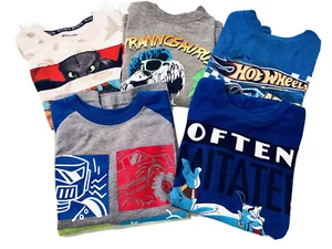 Boys Size 4/5 Disney Aladdin Hot Wheels Tyrannosaurus Rex Short Sleeve T Shirts - Picture 1 of 7