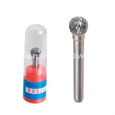 D6 Cylindrical Cut Acrylic Tungsten Carbide Bur Cutting Tool Die Grinder Bit 1/4 - Image 1 of 4