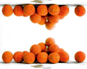 2 cm BOLAS DE FIELTRO NARANJA OSCURO x20. Lana. Decoración de fiesta. Pom pompones. Bola de fieltro. Venta al por mayor. - Imagen 1 de 2