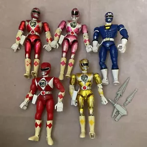 Figuras de acción Power Rangers Mighty Morphin originales de 8 pulgadas X5 metálicas brillantes - Imagen 1 de 10