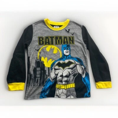 DC Comics Batman Sleep Top Shirt Black Yellow Youth Boys Kids Size 8 - Image 1 of 4